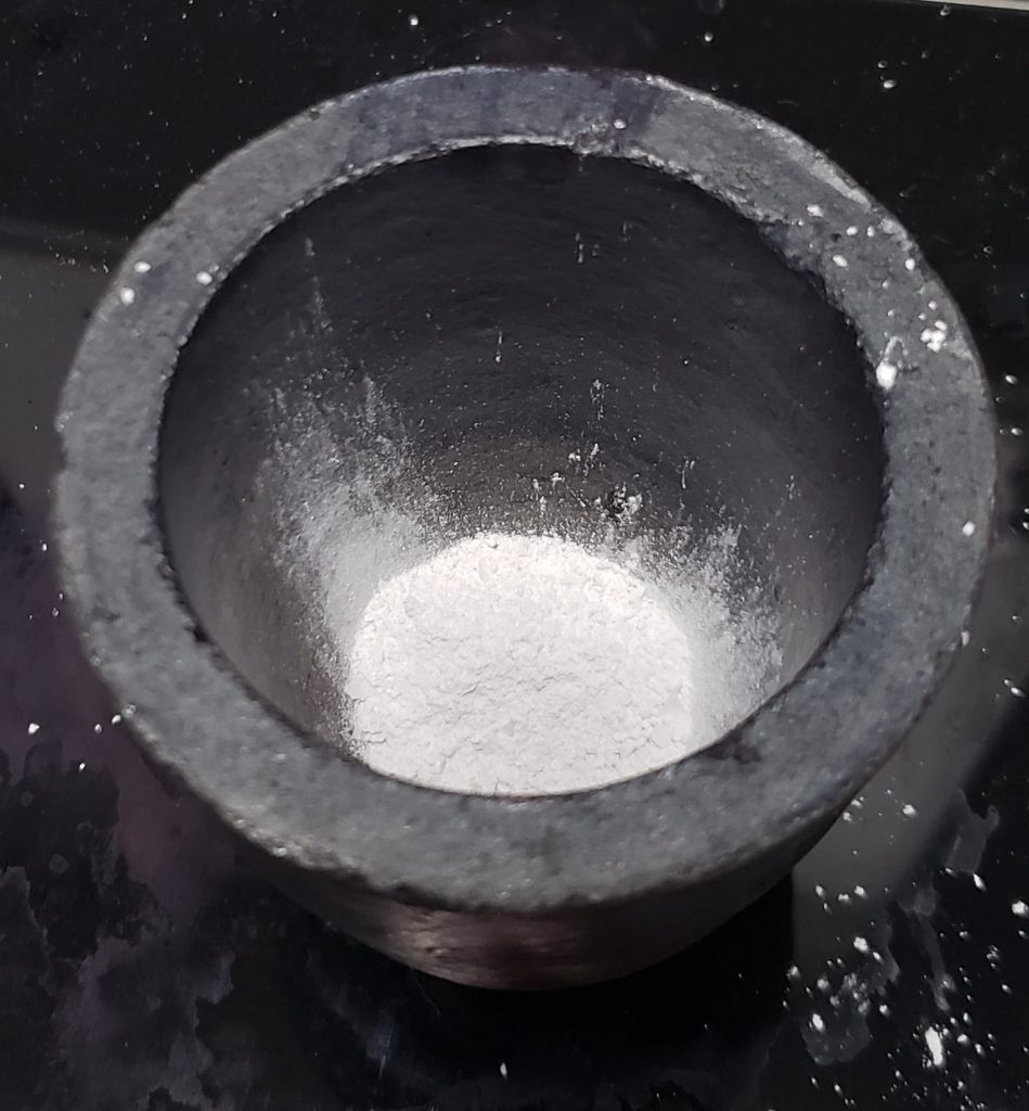 Lead in a clay crucible