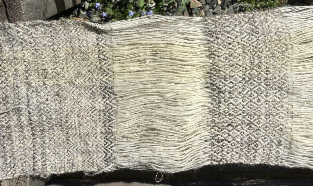 a different part of the close up of the white wool sample
