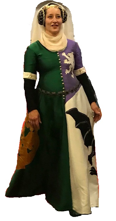 Cropped photo of heraldic gown for elevation to Laurel 2019