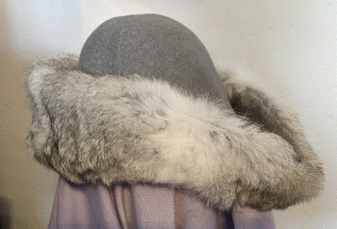 Rabbit fur trimmed bycocket
